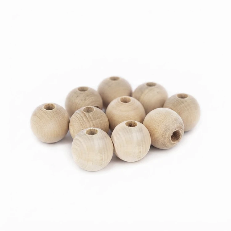 Koraliki drewniane / 30 mm / otwór 10 mm / naturalne / 10 szt