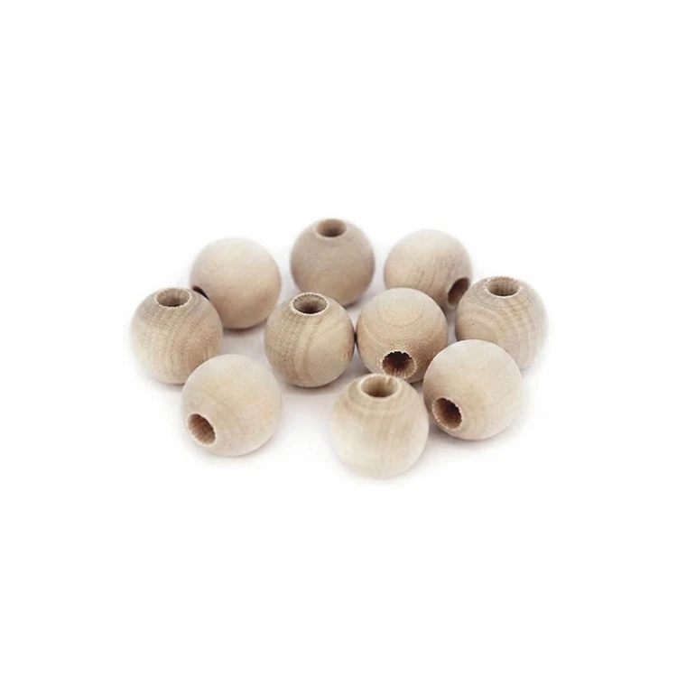 Koraliki drewniane / 18 mm / otwór 7 mm / naturalne / 10 szt
