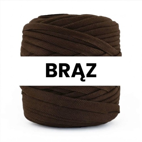 T-shirt Yarn Cotton Spaghetti ze strukturą / brąz
