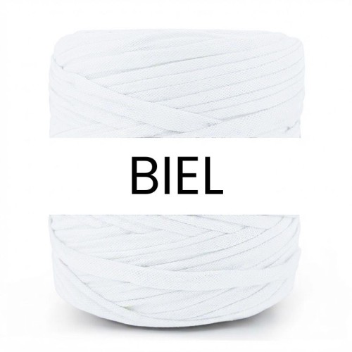 T-shirt Yarn Cotton Spaghetti ze strukturą / biel