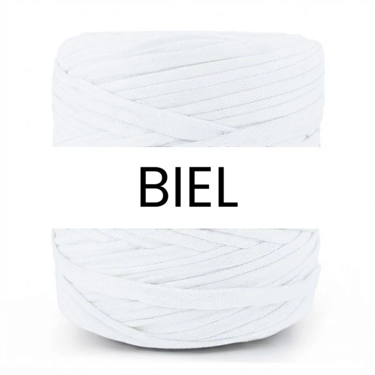 T-shirt Yarn Cotton Spaghetti ze strukturą / biel