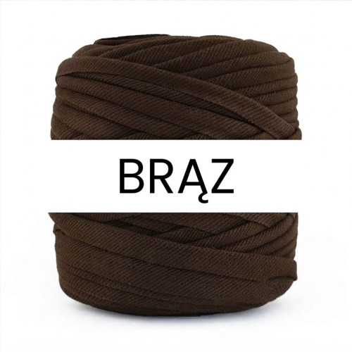T-shirt Yarn Cotton Spaghetti ze strukturą / brąz