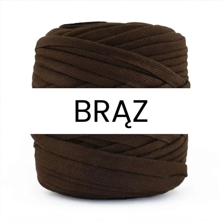 T-shirt Yarn Cotton Spaghetti ze strukturą / brąz