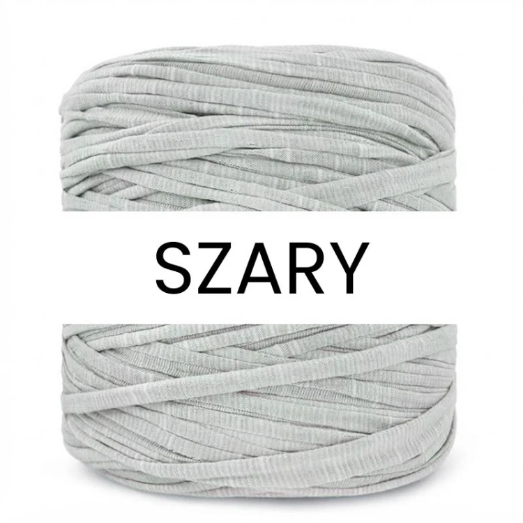T-shirt Yarn Cotton Spaghetti ze strukturą / szary