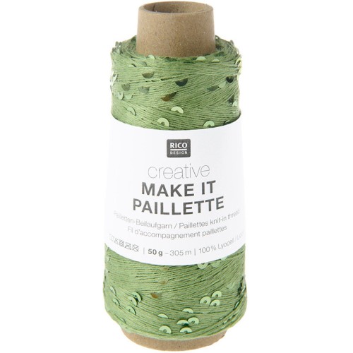 Włóczka / nić z cekinami Rico Design Creative Make It Paillette 002 / kaktus