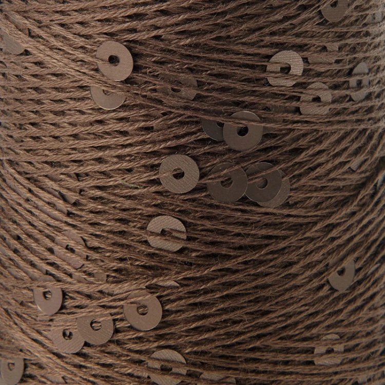 Włóczka / nić z cekinami Rico Design Creative Make It Paillette 005 / mleczna czekolada