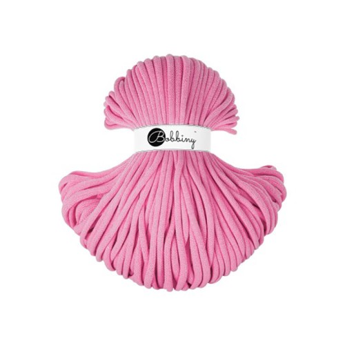 Sznurek pleciony bawełniany Bobbiny Jumbo / Guma Balonowa / Bubblegum Pink / 9mm / 100m
