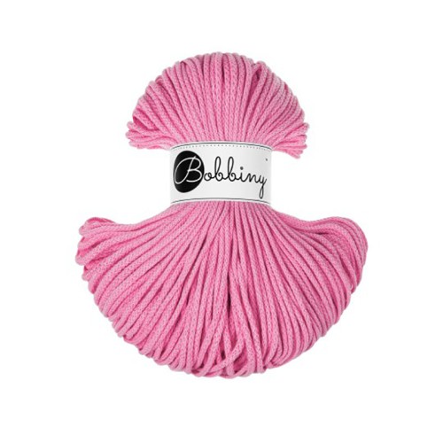 Sznurek pleciony bawełniany Bobbiny Junior / Guma Balonowa / Bubblegum Pink / 3mm / 100m