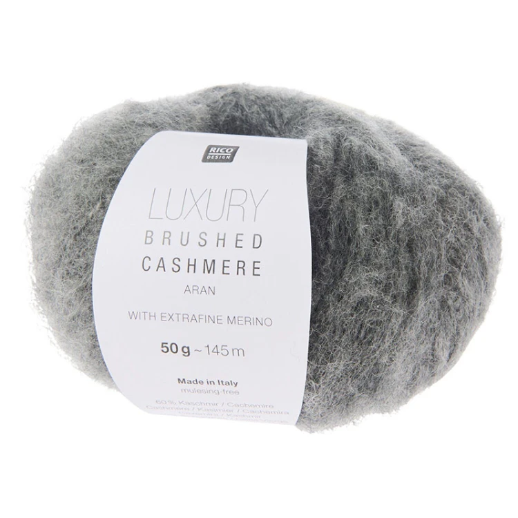Włóczka Rico Design Luxury Brushed Cashmere Aran 006 / antracyt