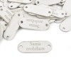 Zestaw metek nubuk premium "Sama zrobiłam'' / biel / 15 x 40 mm / 5 szt