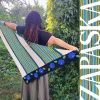 Zestaw na chustę Zapaska 6 / Kokonki Merino / Czerń/jasny beż/ciemna zieleń/zieleń/intensywny żółty/turkus/chaber