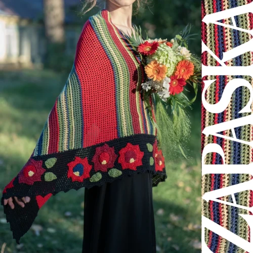 Zestaw na chustę Zapaska 8 / Kokonki Nature / Czerń/czerwień/jodła/pesto/rumianek/burgund/granat