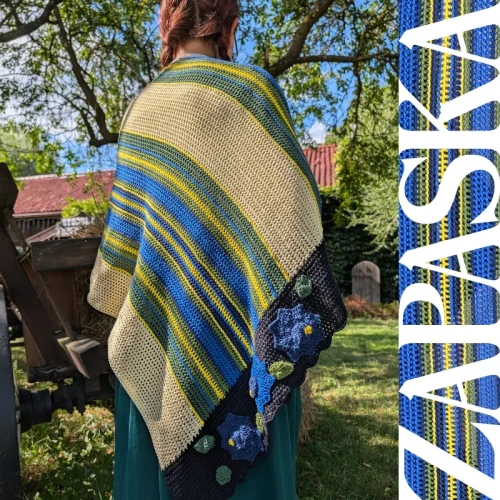 Zestaw na chustę Zapaska 9 / Kokonki Nature / Czerń/masełkowy/jodła/pesto/mleczyk/szafir/granat