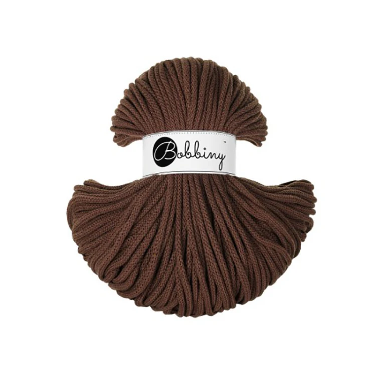 Sznurek pleciony bawełniany Bobbiny Premium / Czekoladowy / Chocolate Brown / 5mm / 100m