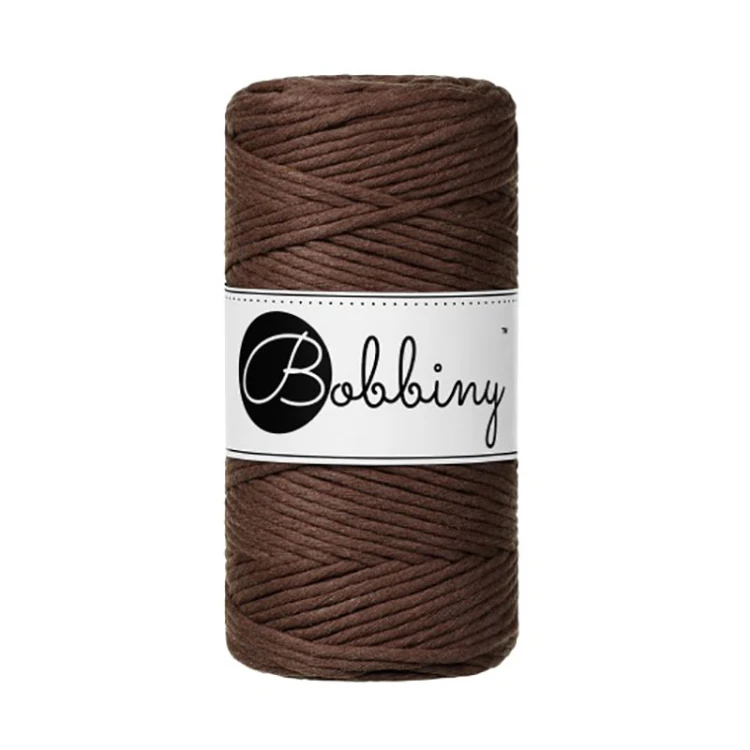 Sznurek skręcany bawełniany Bobbiny Macrame Cord / Czekoladowy / Chocolate Brown / 3mm / 100m