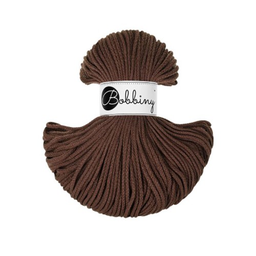 Sznurek pleciony bawełniany Bobbiny Junior / Czekoladowy / Chocolate  Brown / 3mm / 100m