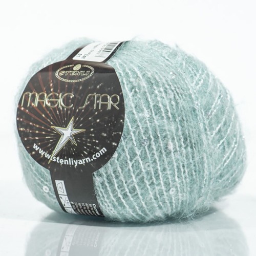 Włóczka fantazyjna z cekinami Stenli Magic Star 48 / akwamaryna