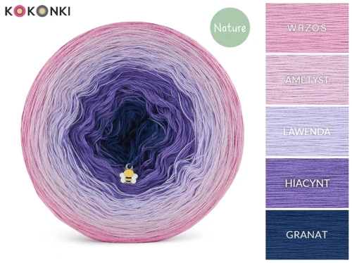KOKONEK_Nature NT121 Łubin - Wrzos/ametyst/lawenda/hiacynt/granat / 3 nitki / 1500 m / 265 g - GOTOWY