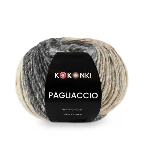Włóczka KOKONKI Pagliaccio P31 / mglisty poranek / ~180 m