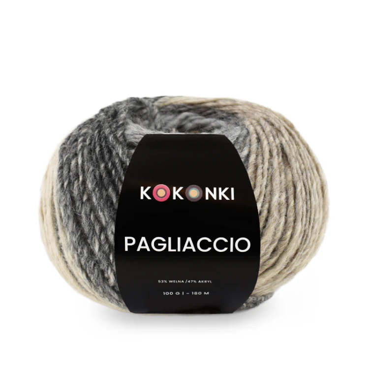 Włóczka KOKONKI Pagliaccio P31 / mglisty poranek / ~180 m