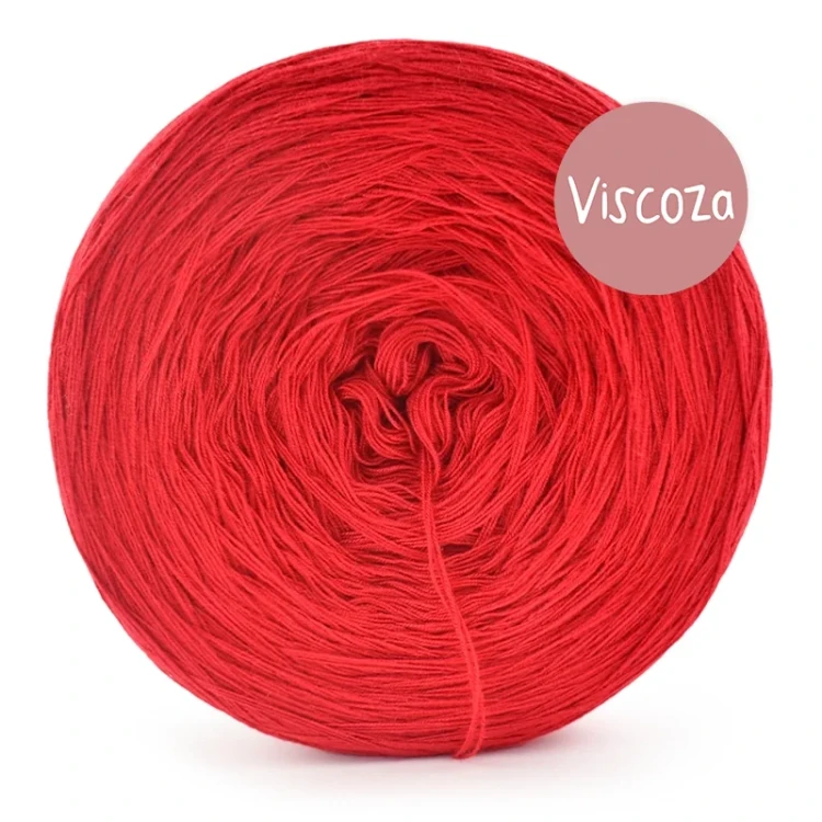 Włóczka KOKONKI Viscoza - czerwony mak / 3 nitki / 1200 m / 225g - GOTOWY