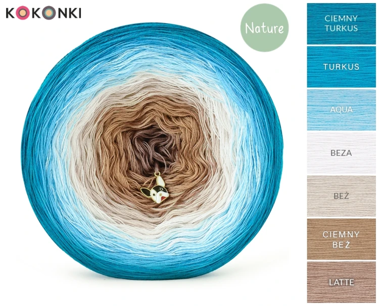 KOKONEK Nature NT598 Mitral - Ciemny turkus/turkus/aqua/beza/beż/ciemny beż/latte