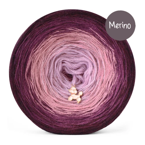 KOKONEK Merino 882 Velvet fig - Wino melanż/burak/zgaszony róż/brudny róż