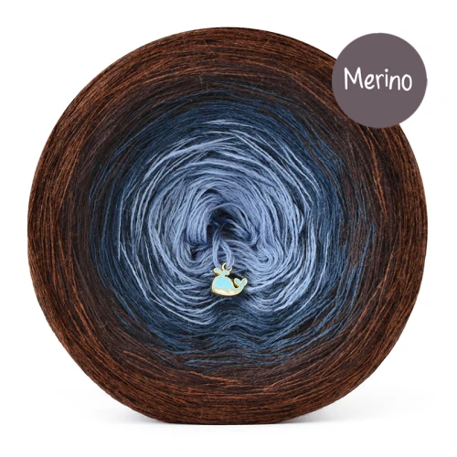 KOKONEK Merino 884 Blueberry brownie - Miedź melanż/ciemny brąz/navy/szaro-niebieski