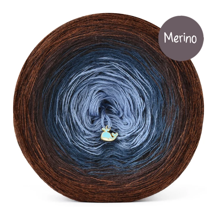 KOKONEK Merino 884 Blueberry brownie - Miedź melanż/ciemny brąz/navy/szaro-niebieski