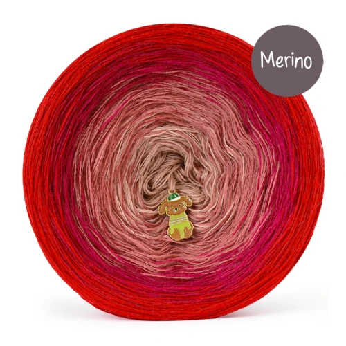KOKONEK Merino 888 Find me - Czerwień/rubin/malwa/zgaszona morela