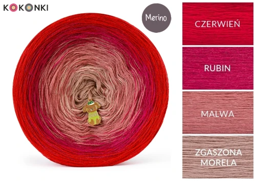 KOKONEK Merino 888 Fruit cider - Czerwień/rubin/malwa/zgaszona morel