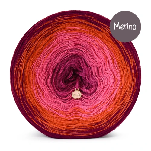 KOKONEK Merino 889 Crackling campfire - Bordo/rudy/bajeczny róż/fuksja