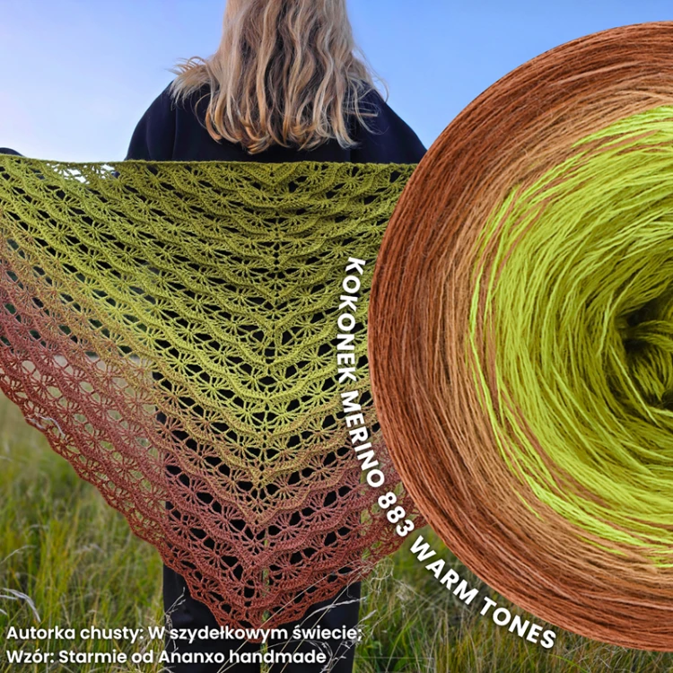 KOKONEK Merino 883 Warm tones - Toffi/terakota/limetka/oliwka