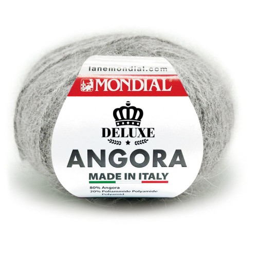 Włóczka Mondial Angora 658 / szary melanż