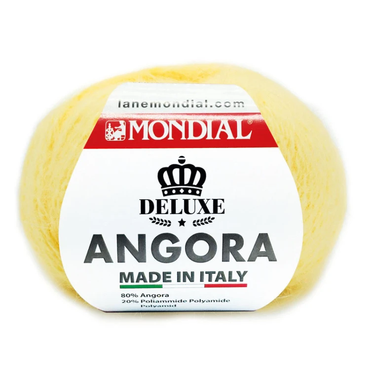 Włóczka Mondial Angora 622 / mus cytrynowy