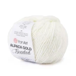 Włóczka z koralikami YarnArt Alpaca Gold Beaded 3601 / ecru 