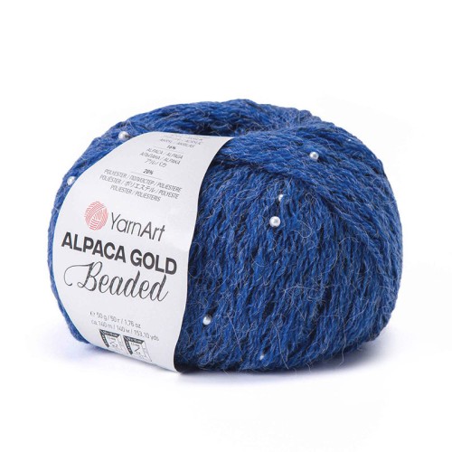Włóczka z koralikami YarnArt Alpaca Gold Beaded 3608 / kobalt