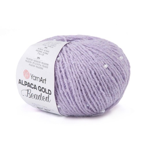 Włóczka z koralikami YarnArt Alpaca Gold Beaded 3611 / lawenda
