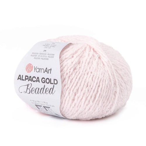 Włóczka z koralikami YarnArt Alpaca Gold Beaded 3613 / jasna piwonia