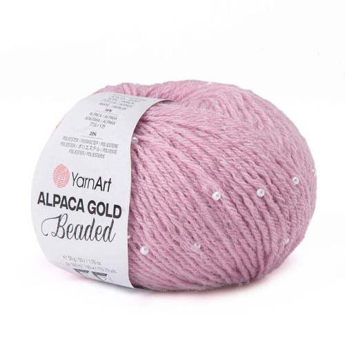 Włóczka z koralikami YarnArt Alpaca Gold Beaded 3614 / róż