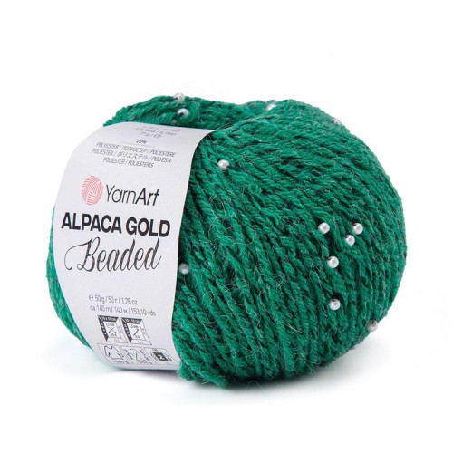 Włóczka z koralikami YarnArt Alpaca Gold Beaded 3616 / malachit