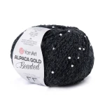 Włóczka z koralikami YarnArt Alpaca Gold Beaded 3607 / antracyt