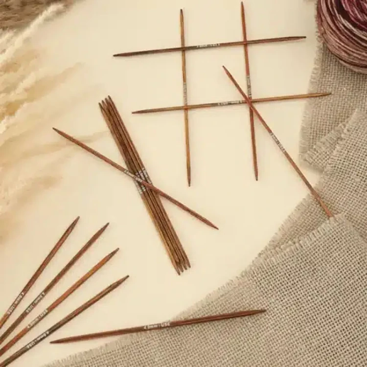 Druty do skarpet KnitPro Ginger Cubics - drewniane