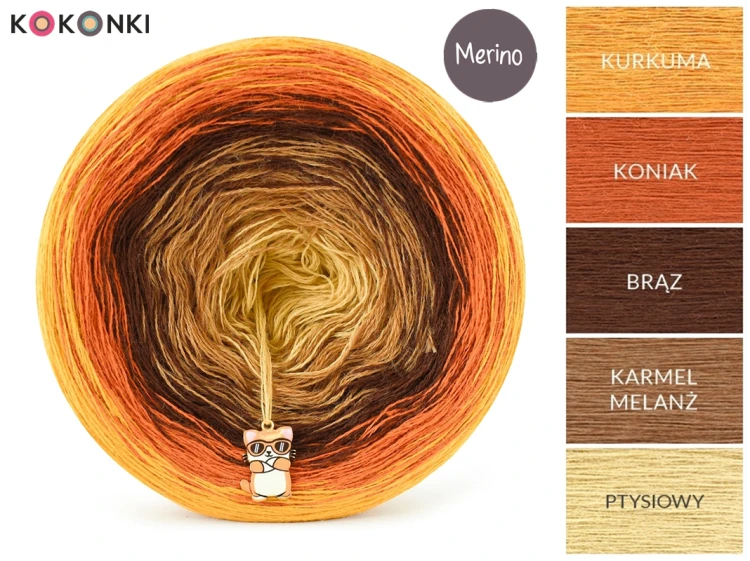 KOKONEK Merino 891 Odissea 04 - Kurkuma/koniak/brąz/karmel melanż/ptysiowy