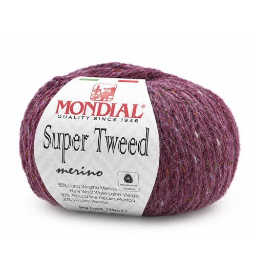 Włóczka Mondial Super Tweed 411 / winogrono