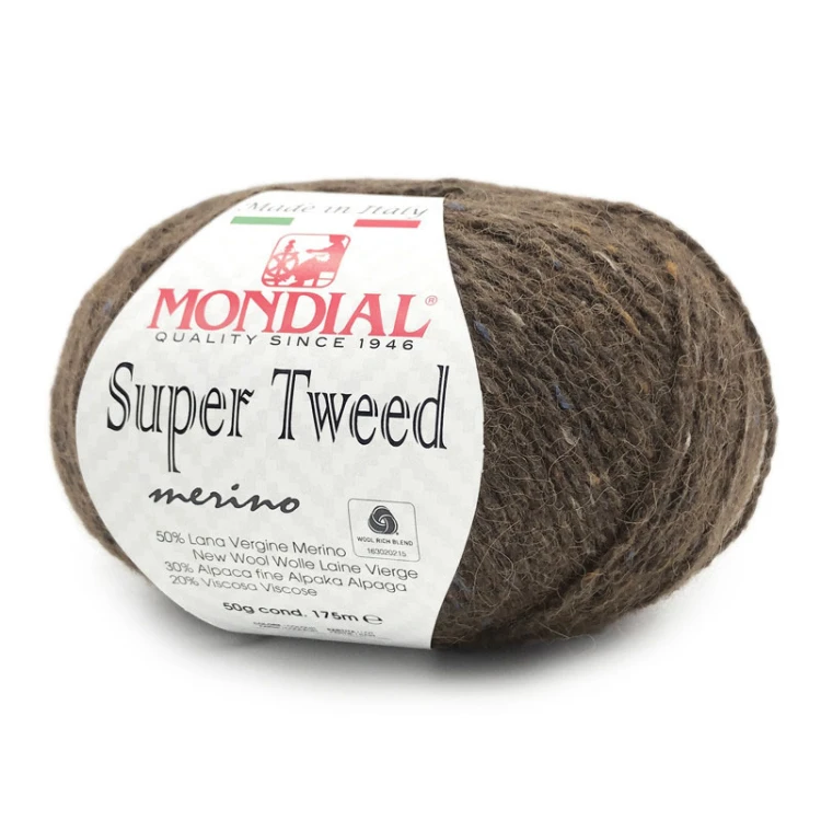 Włóczka Mondial Super Tweed 422 / chłodny brąz