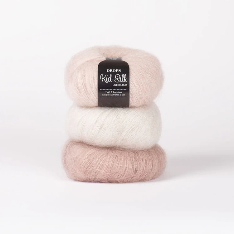 Włóczka Drops Kid-Silk 63 / pudrowy róż / uni color