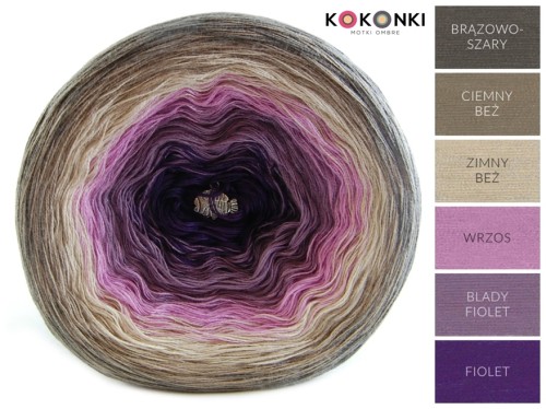 KOKONEK Classic A083 Brązowoszary/ciemny beż/zimny beż/wrzos/blady fiolet/fiolet