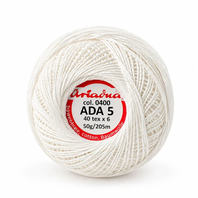 Kordonek Ariadna Ada 5 / 50 g / 0400 biel