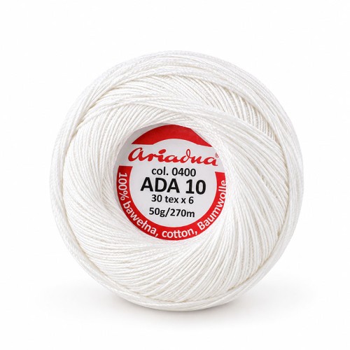 Kordonek Ariadna Ada 10 / 50 g / 0400 biel